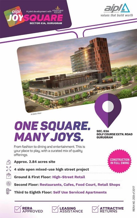 Get attractive returns by investing at Aipl Joy Square in Sector 63, Gurgaon